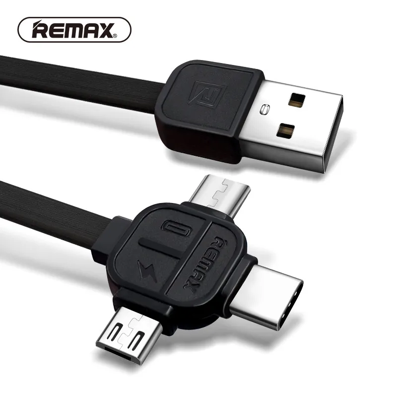 

REMAX 3in1 USB Type C 8pin USB Cable to Micro USB Data Cable TPE Charging Transfer charger cable for iphone for xiaomi Huawei