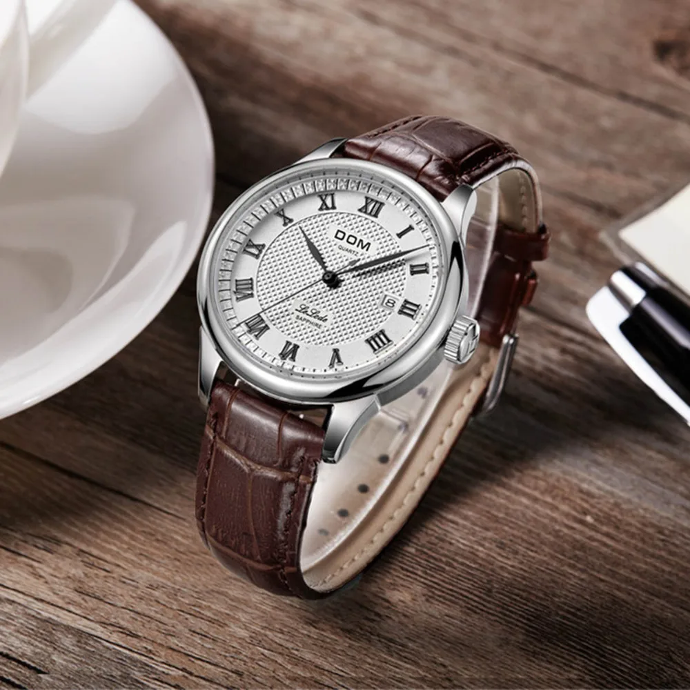 Dom бренд класса люкс из нержавеющей стали часы бизнес кварцевые relogio masculino