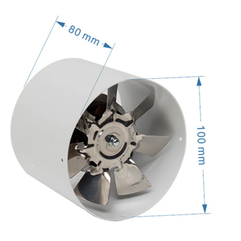 2800R/Min Duct Booster Vent Fan Metal 220V 25W 4 Inch Inline Ducting Fan Exhaust Ventilation Duct Fan Accessories