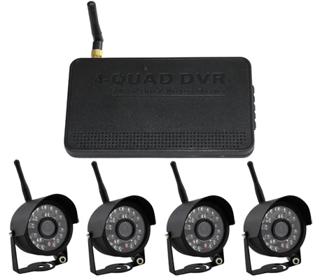 HD Baby Monitor Digital Wireless DVR Kit with weatherproof night vision camera 4CH quad view Support