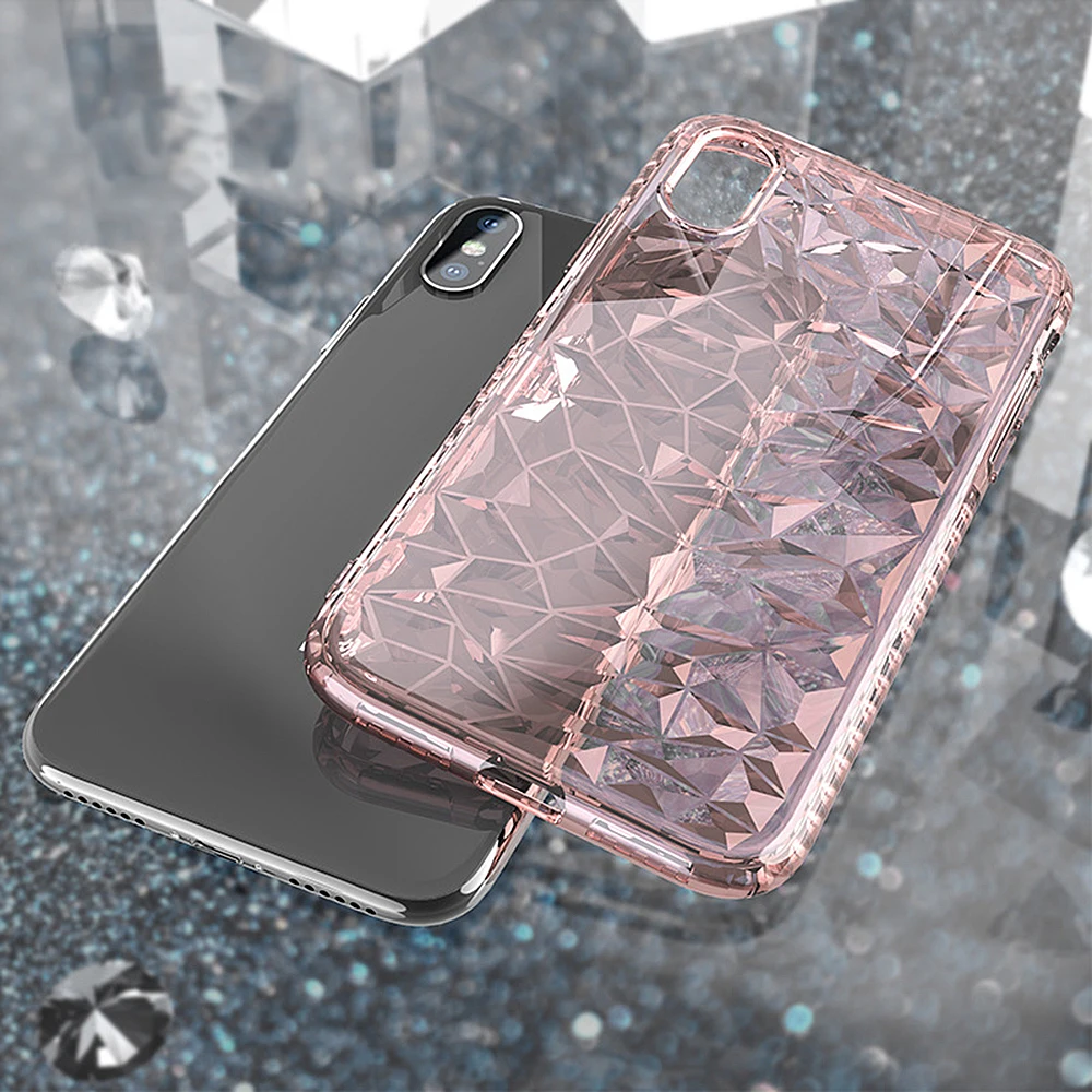 Чехол на айфон 7 Lovebay Diamond текстура чехол для iPhone 6 6s 7 8 Plus X XR XS Max мягкий телефона Роскошный прозрачный ультра тонкий