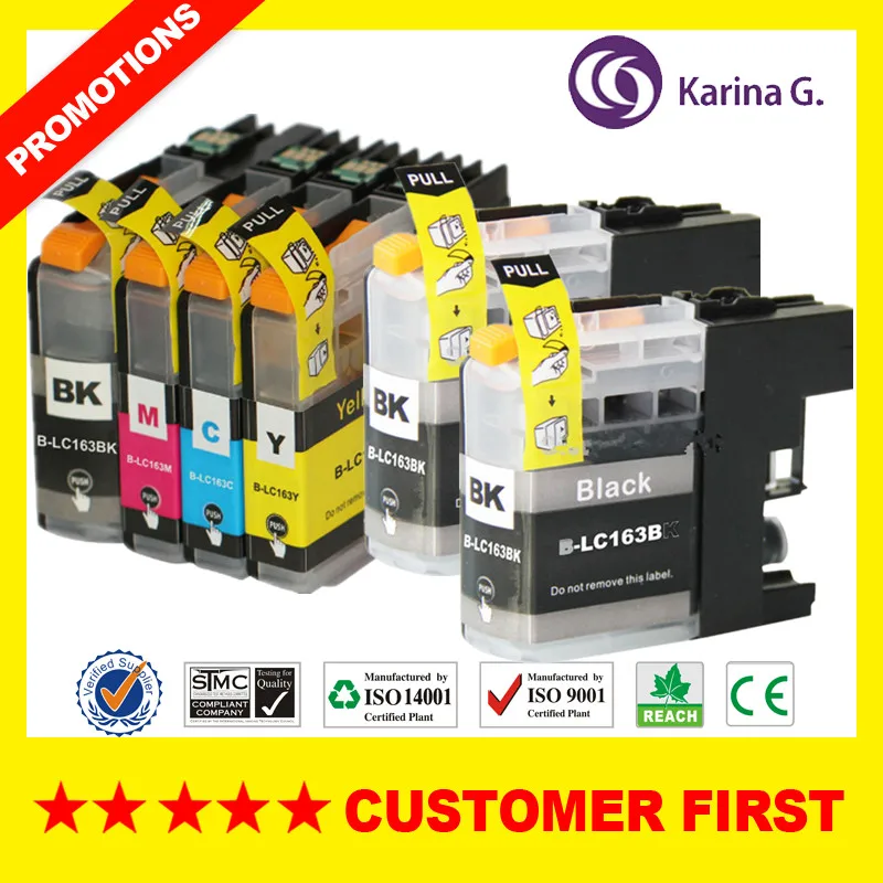 Картридж для Brother LC161 LC163 для брата DCP-J152W DCP-J552DW DCP-J752DW MFC-J245 MFC-470DW MFC-650DW