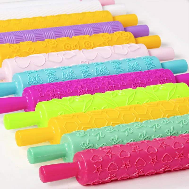 Pastic Non Stick Fondant Rolling Pin Embossing Cake Dough Pastic Non Stick Fondant Rolling Pin Embossing Cake Dough