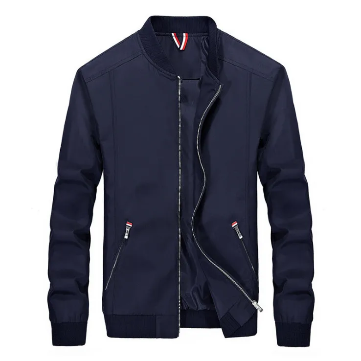 Синий Весенняя куртка Для мужчин мода Slim Fit Легкая куртка на молнии Водонепроницаемый куртка Повседневное мужской верхней одежды Casaco Masculino 4XL - Цвет: Синий