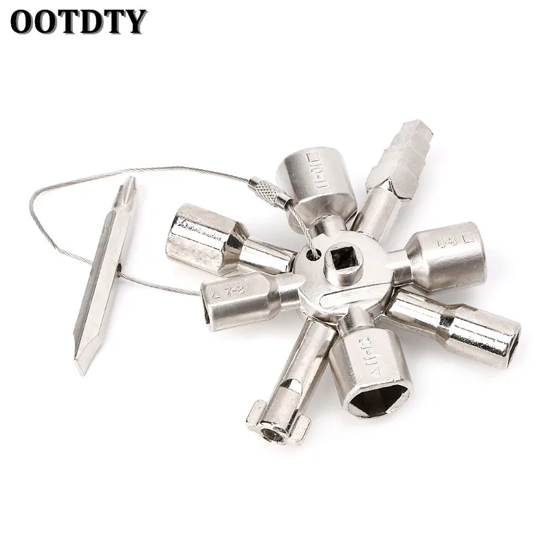 

OOTDTY 10 In 1 Cross Switch Key Style Wrench Triangle Square Electric Cabinet Tool