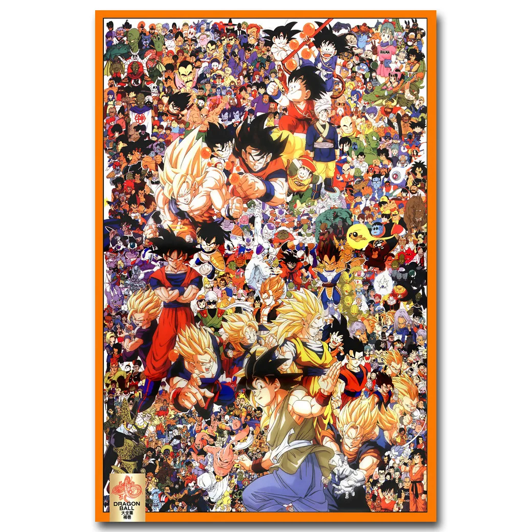 Nicoleshenting Dragon Ball Z все персонажи Искусство Шелковый плакат 13x20 24x36 дюймов японский аниме настенные картины для домашнего декора - Цвет: Picture 1