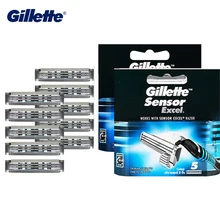 Gillette segurança lâminas de barbear super sensor excel lâminas de barbear máquina cabeças substituição barba barbear lâminas afiadas 10 pcs