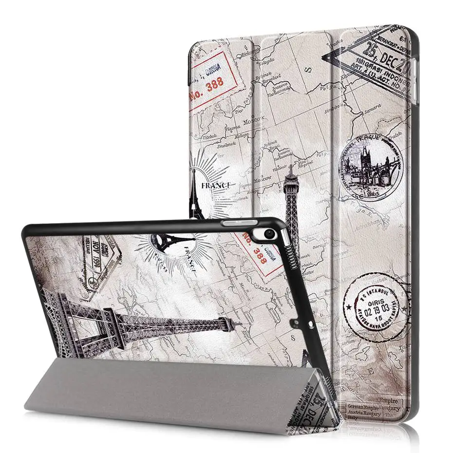 

For ipad Air 10.5 2019 case PU leather colored drawing Cover for ipad pro 10.5 2017 case A1701 A1709 A2152, A2123, A2153 coque