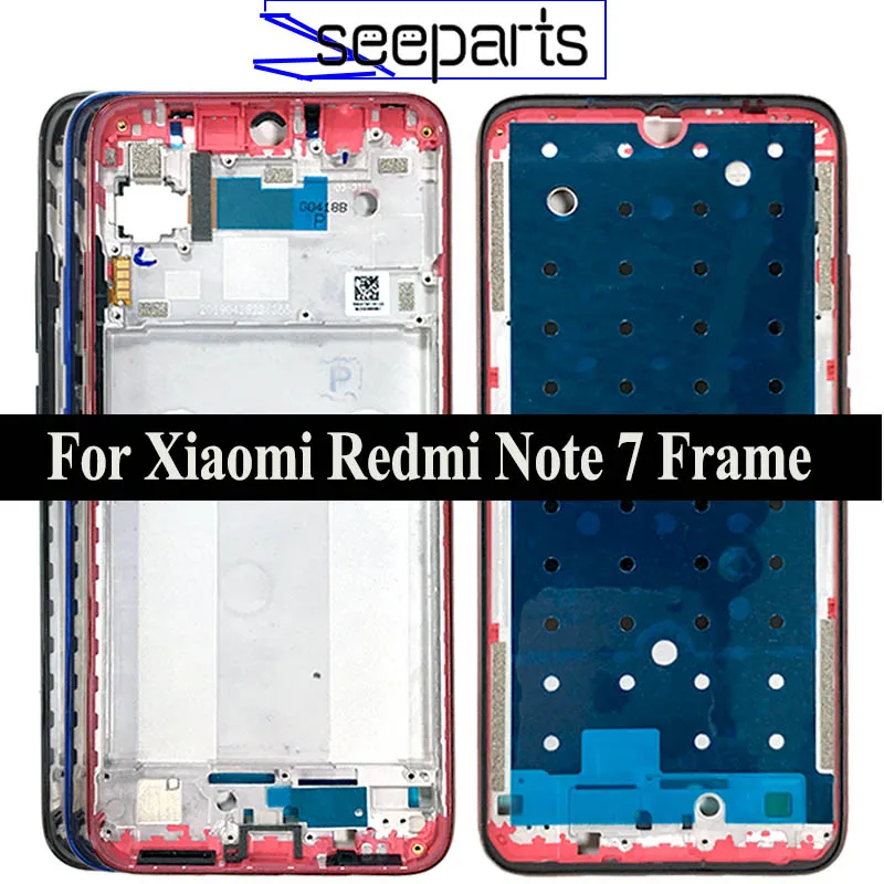 Black/Blue/Red For Xiaomi Redmi Note 7 Housing Middle Frame Bezel Middle Replacement Parts For Redmi Note 7 Pro Middle Frame