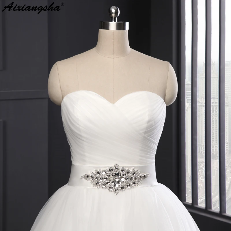 A Line Sweetheart Pleat White Ivory Wedding Dress