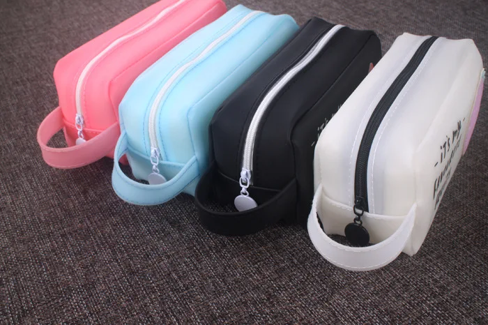 Fruta dos Desenhos Lápis de Papelaria Saco do Lápis Caixa de Caneta Casos Animados Pencilcase Kawaii Silicone Grande Bonito Material Escolar Escritório 7 Lápis Caixa de Caneta bonito Material Escolar Escritório