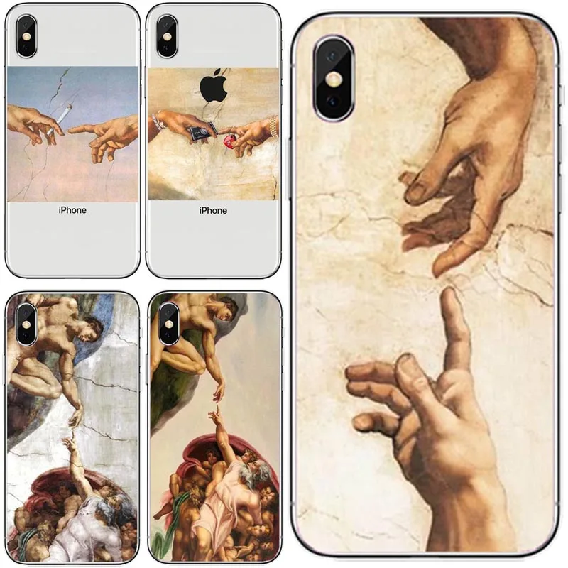 

Art Fresco Michelangelo Creation of Adam Soft Silicone Phone Case For iPhone 11 11ProMAX 5 5s Se 6 6s 7 8 Plus X XR XS MAX Cover