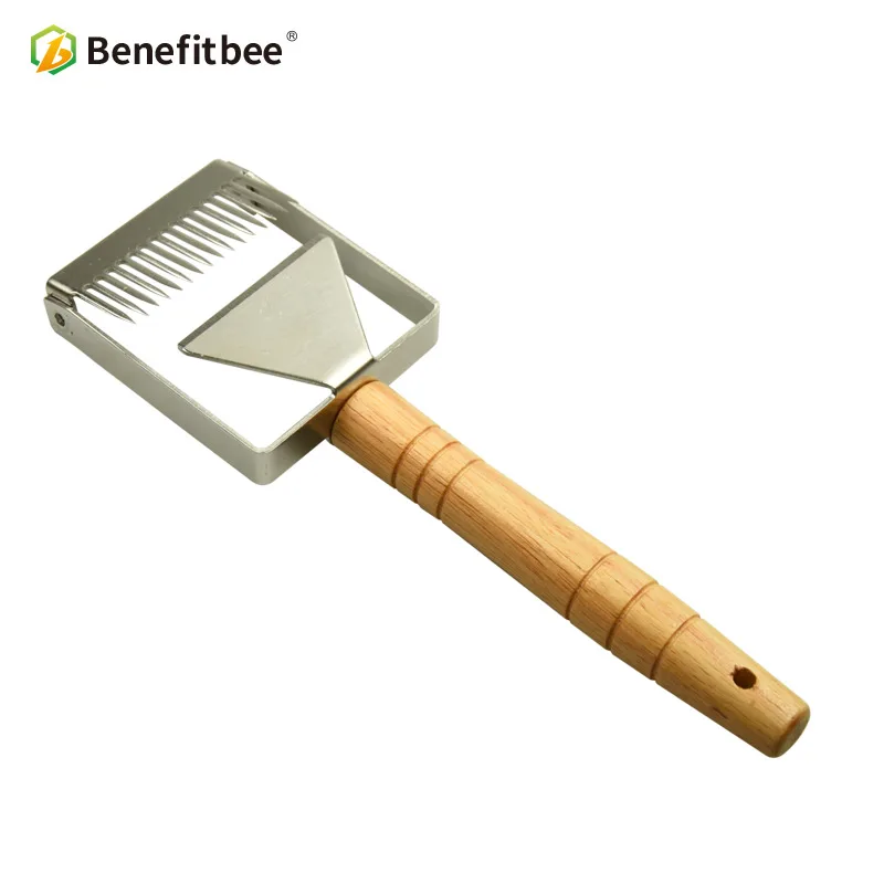 Benefitbee вилка для снятия укупорки, железная медовая расческа, скребок для меда, деревянная ручка, инструмент для пчеловодства, оборудование, вилка для снятия укупорки