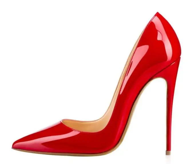 «So Kate»(12 см); пикантные дизайнерские Лакированная кожа Красный Для женщин на высоком каблуке, острый носок, без шнуровки, на разноцветные вечерние/свадебные туфли-лодочки на Для женщин - Цвет: 12cm