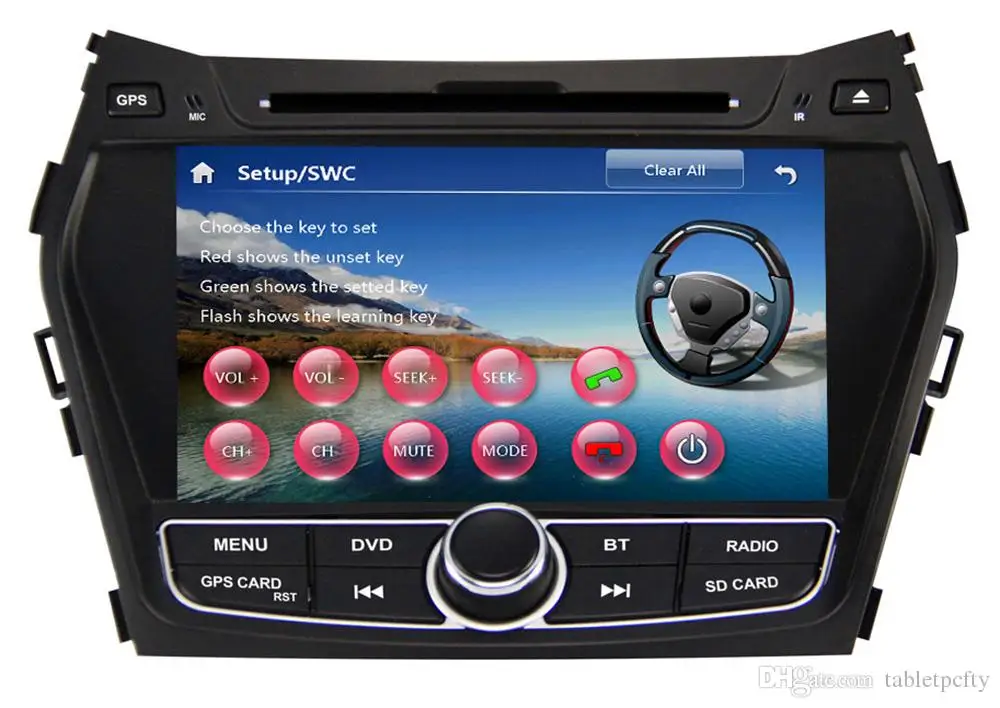 " Автомобильный dvd-плеер с gps(ОПТ), аудио Радио стерео, USB/SD, AUX, BT/tv, автомобильный мультимедийный головной убор для hyundai IX45/SANTA FE 2013