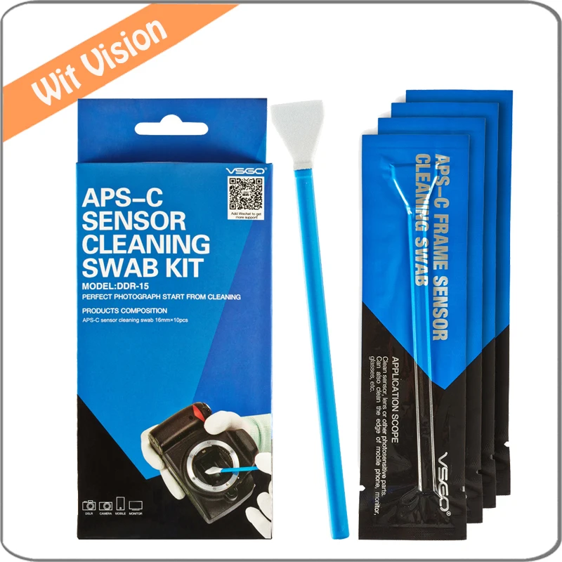 Skup 10pc VSGO profesjonalnego APS C czujnik wacik do czyszczenia zestaw DDR 15 dla aparat nikon DSLR APS C czujnik CCD CMOS filtr soczewkowy uv do czyszczenia