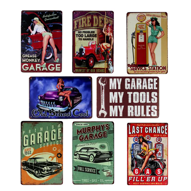 Hohappyme My Garage My Tools My Rules Plaque Signs Metal Wall Art