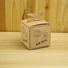 100 шт./лот путешествия тематические свадьбы подарочной коробке пусть приключение начнется самолет крафт пользу поле для свадьбы и праздника коробка конфет