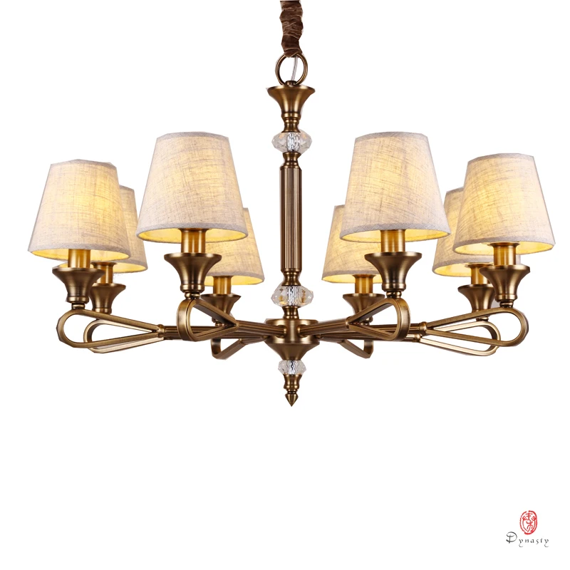 

Elegant Pendant Lamps Brass Chandelier Modern E14 Holder Iron Home Lighting Fixture Foyer Living Room Factory Directly Sales