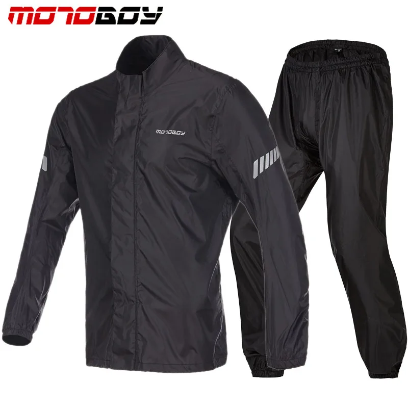 MOTOBOY унисекс, мотоциклетный плащ, мотоциклетные водонепроницаемые куртки, штаны, велосипедный дождевик, мотоциклетный костюм для мотокросса - Цвет: black suit