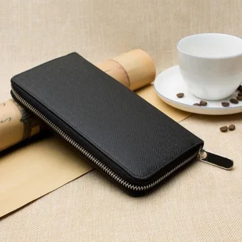 

Cross-stitch long style men's purse fashionable zipper wallet