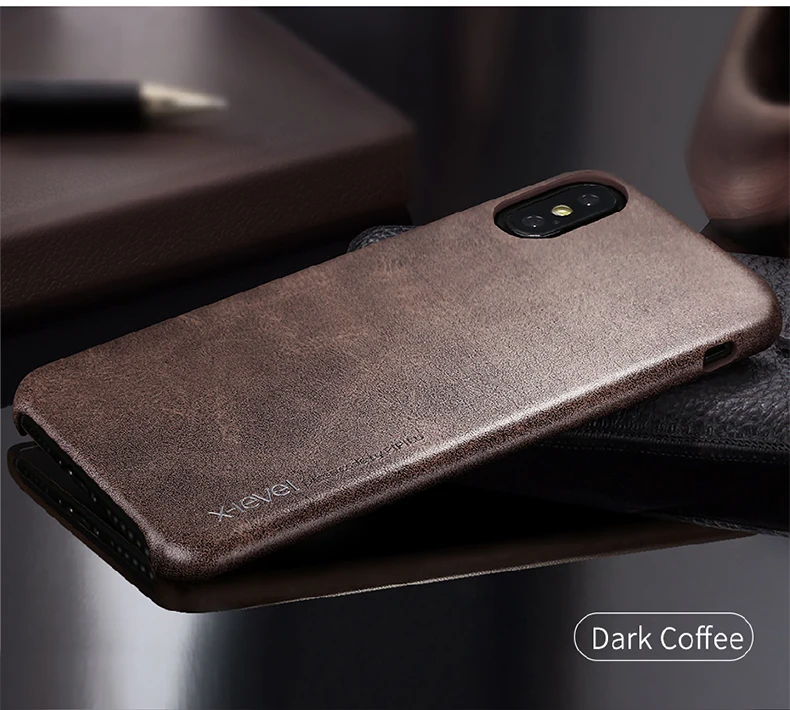 X-Level Luxury Leather Case For iPhone XSXS Max XR Original Ultra Thin iPhone X Back Cover Business Vintage Case For Apple 10  (12)