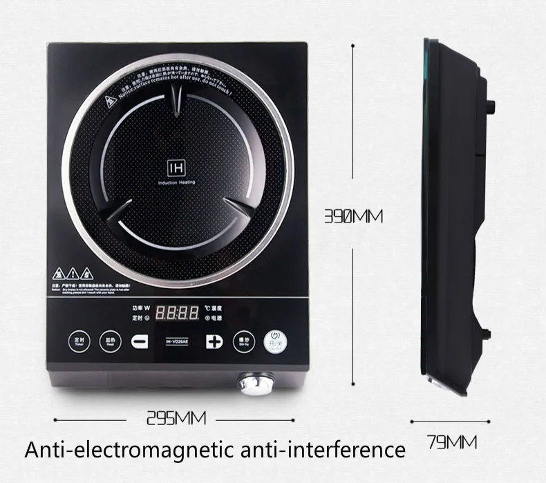220 В 2100 Вт IH-VD21AE вогнутой индукционная плита Черный Микрокристаллическая панели из чистой меди, катушки