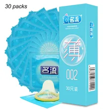 Mingliu marca 30 pçs ultra super fino 002 preservativos fino pênis manga íntima condones kondom adulto brinquedo do sexo produto para homem