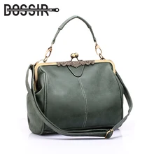Vintage Women Messenger Bags Small Retro Crossbody Shoulder Bags Female Fashion Metal Frame Pu Leather Small Clutch Handbags