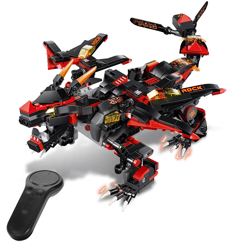 

2019 new Building Blocks Remote Control Dragon Robot Building Block Dragon Knight Birthday Christmas Gift Robots for Kids Boys