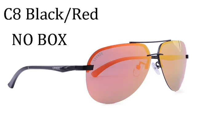 Lvvkee Алюминий алюминиево-магниевого сплава, поляризованные солнцезащитные очки Для мужчин для вождения, для вождения, зеркальные солнцезащитные очки для женщин, полароидные линзы UV400 очки - Цвет линз: C8 no box