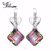 Grande 8.3ct Natural Rainbow Fuego Místico Topacio Pendientes 925 Joyería de Plata Esterlina Sólida Para El Partido Regalo de Las Mujeres de Moda Restaurar
