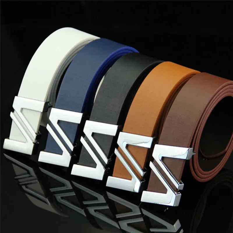 Fashion Mens Leather Smooth Girdle Buckle Waistband Leisure Belt Strap belt for women Fashion Accessory 40JA0404