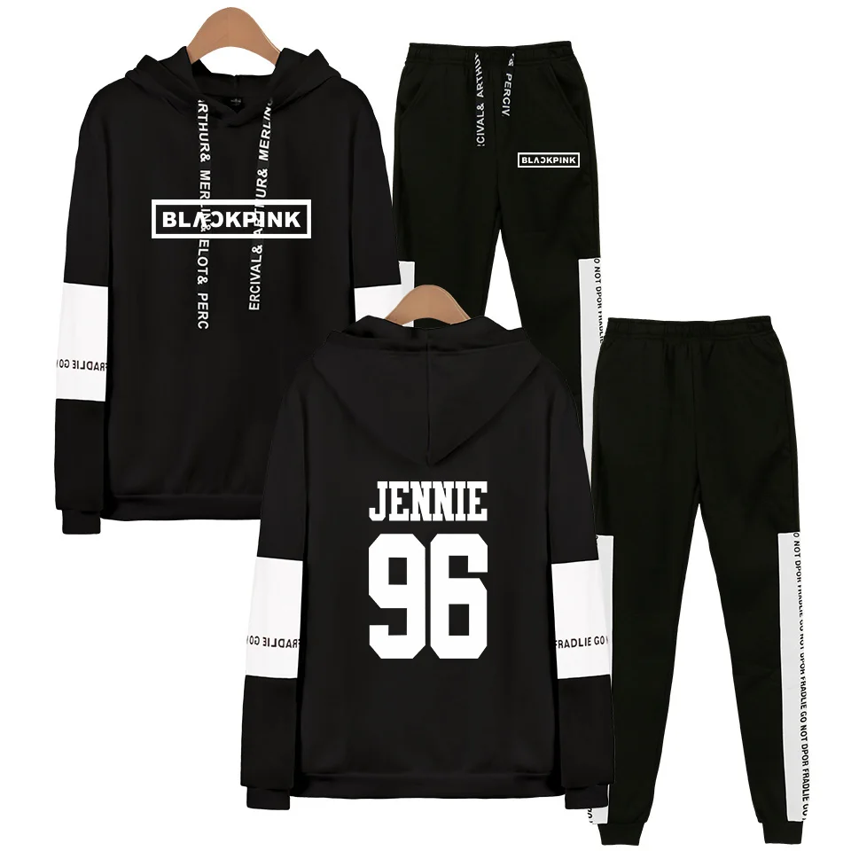 

Kpop Blackpink KILLTHISLOVE Album Sweatshirt +Sweatpants Suit Women Men Blackpink Pullover Fleece Sweatshirt Two Piece Set