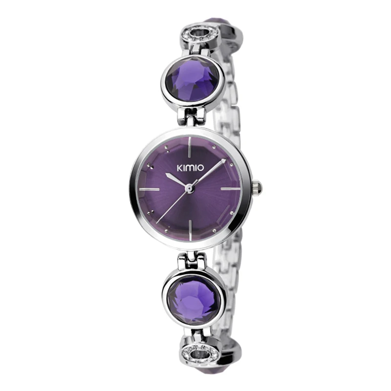 KIMIO бренд Simiple женские кварцевые часы Роскошные женские Кристалл Черный большой драгоценный камень браслет наручные часы для женщин Рождественский подарок