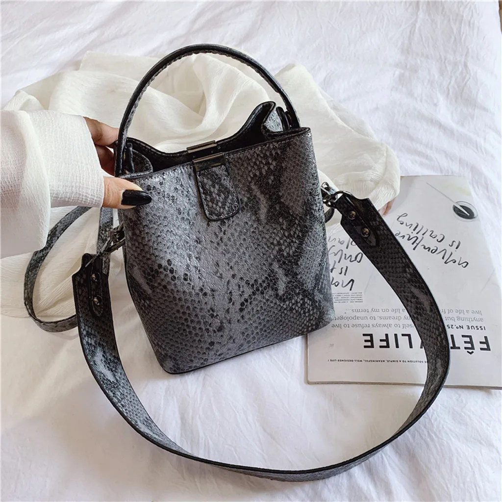 Женская сумка со змеиным принтом, сумка-мешок, Женская Роскошная брендовая сумка из искусственной кожи, сумки на плечо, брендовые дизайнерские женские сумки через плечо
