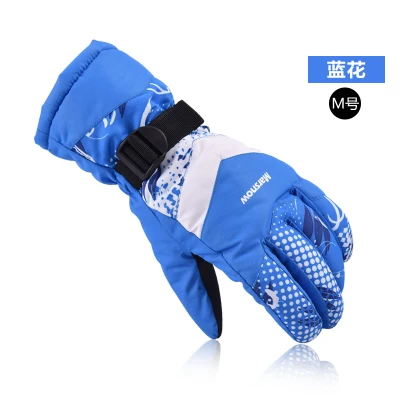 Лыжный спорт перчатки для зимних видов спорта на открытом воздухе теплые Для мужчин Для женщин ветрозащитные Водонепроницаемый Термальность занятий сноубордом, лыжами цикл Мотоциклетные Перчатки - Цвет: BLUE