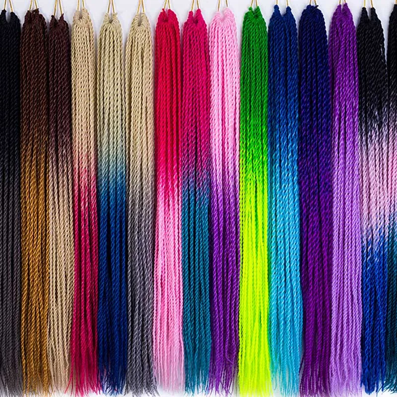 195.64руб. 35% СКИДКА|MERISIHAIR Ombre Сенегальские крученые волосы на крючках косички 24 дюйма 30 корней/упаковка синтетические косички волосы для женщин серый, синий, розовый, бро on Aliexpress