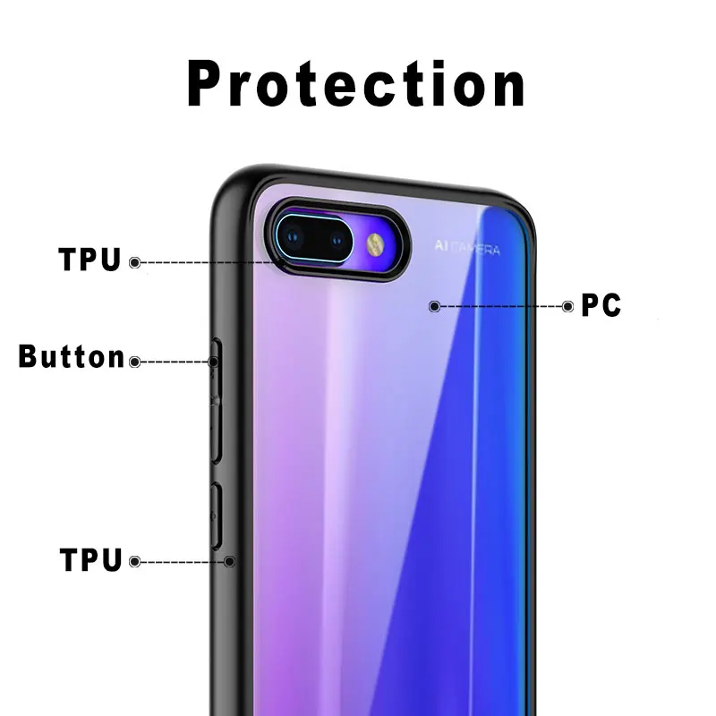 Ascromy For Huawei Honor 10 Case Hard Back Cover Silicone Bumper Protective Phone Case for Huawei Honor 10 Honor10 Accessories (7)