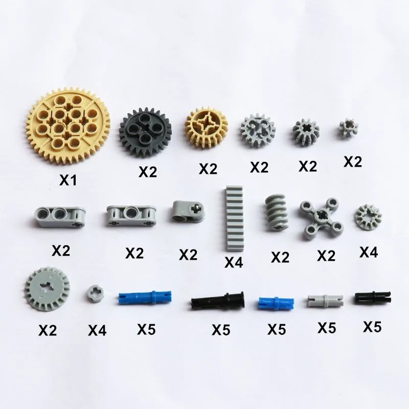 

60PCS Bulk Technic Parts DIY Model Building Blocks Bricks Compatible Legoes Gears Connecoters Technik Sets House Accessories