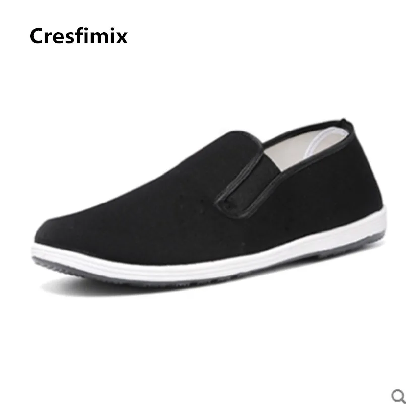 

Cresfimix male fashion plus size anti skid cloth shoes men casual high quality black dance shoes man fashion work shoes b2877