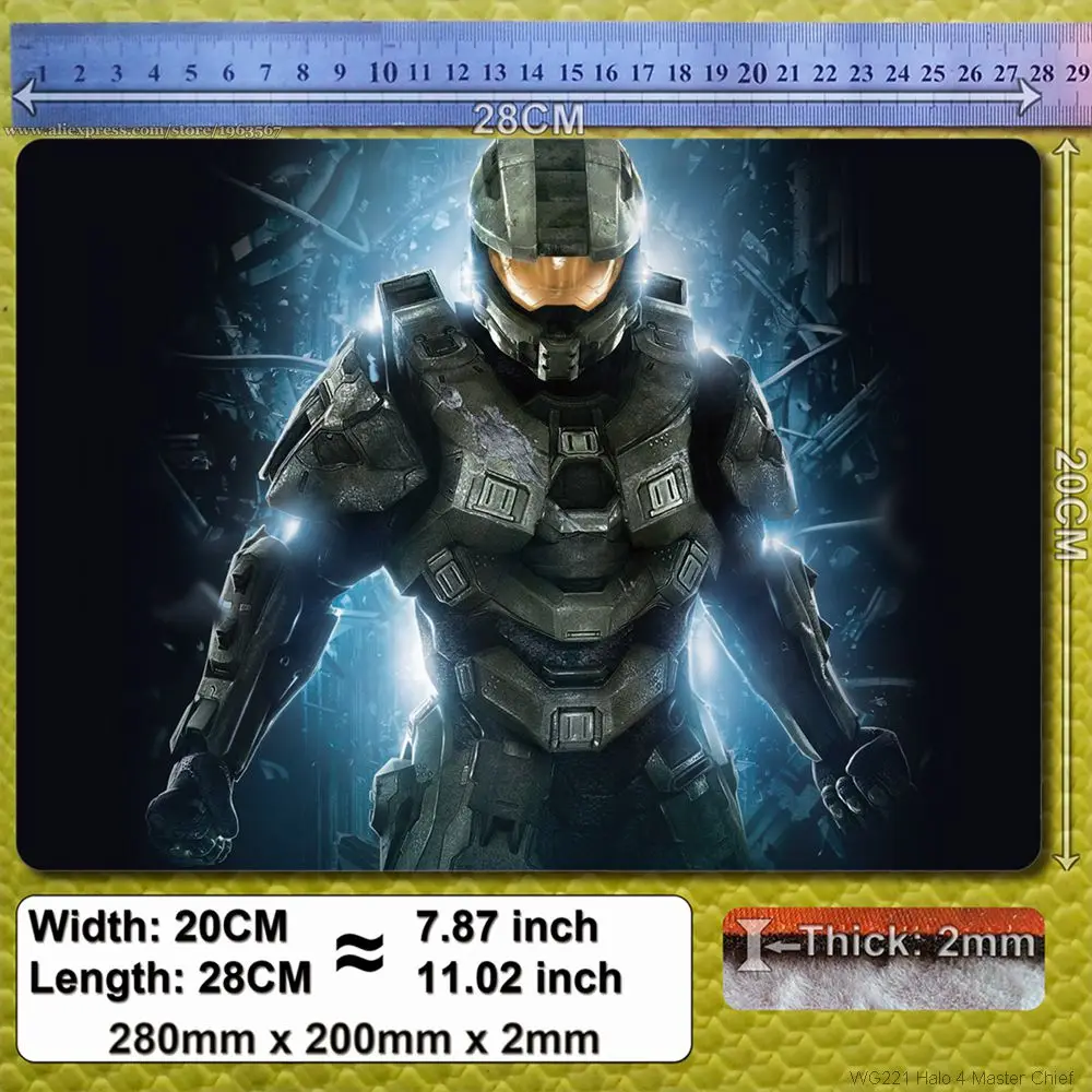 Mouse pad 28 x 20 x 0.2 cm mousepad for WG221 Halo 4 Master Chief