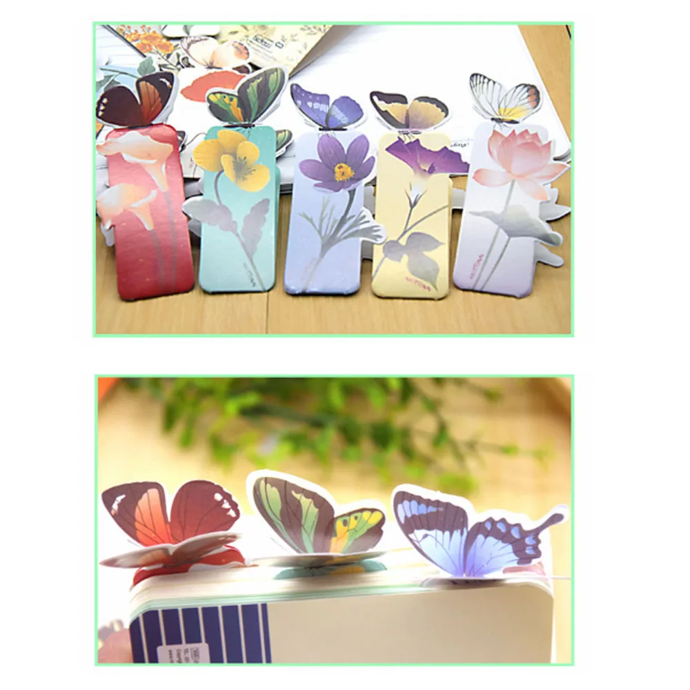 

2Pcs/Lot Beautiful Butterfly Shape Kraft Bookmarks for Books Markers Holder School Cute Gift Animal Bookmark Color Random