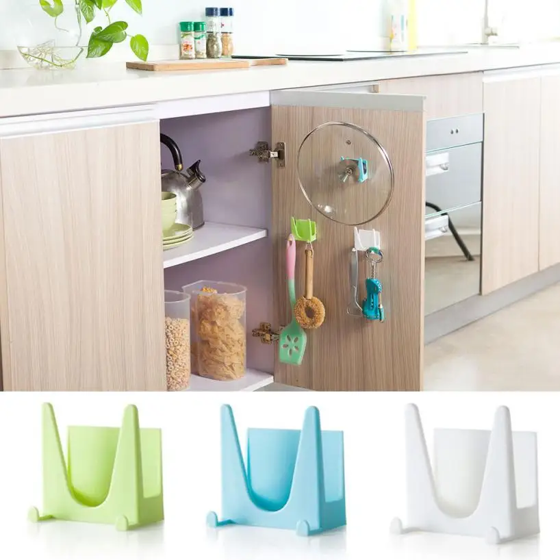 

HAICAR Plastic Kitchen Pot Pan Cover Shell Cover Sucker Tool Bracket Storage Rack drop shipping m20