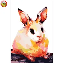 Абстрактный кролик млекопитай DIY Цифровая живопись краска его картины создание ручной работы подарок