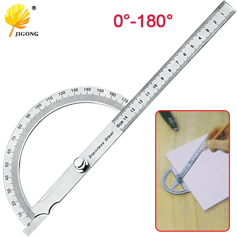 

Protractor Round Head Angle Square Craftsman Rule Ruler Machinist 90x150mm Stainless Steel General Tool