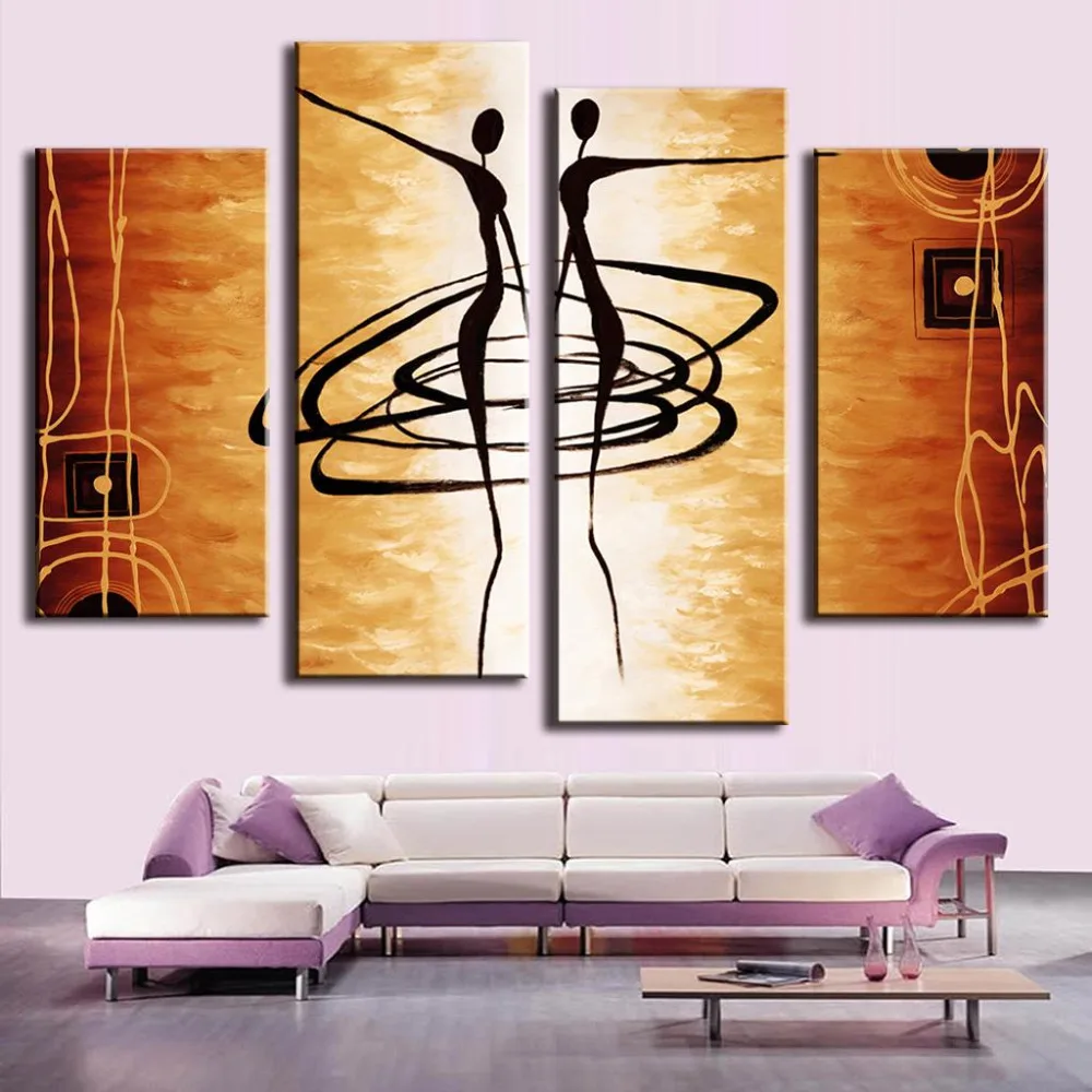 Unframed 5PCS Canvas Modern Home Decor Wall Art Painting Abstract Dancing Lovers 