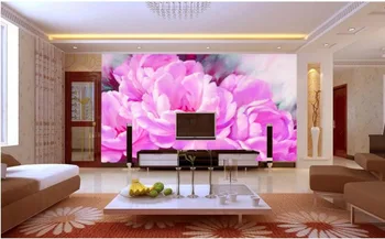 

wallpaper modern custom 3d photo wallpaper Oil painting tulip peony purple flower Home Decoration