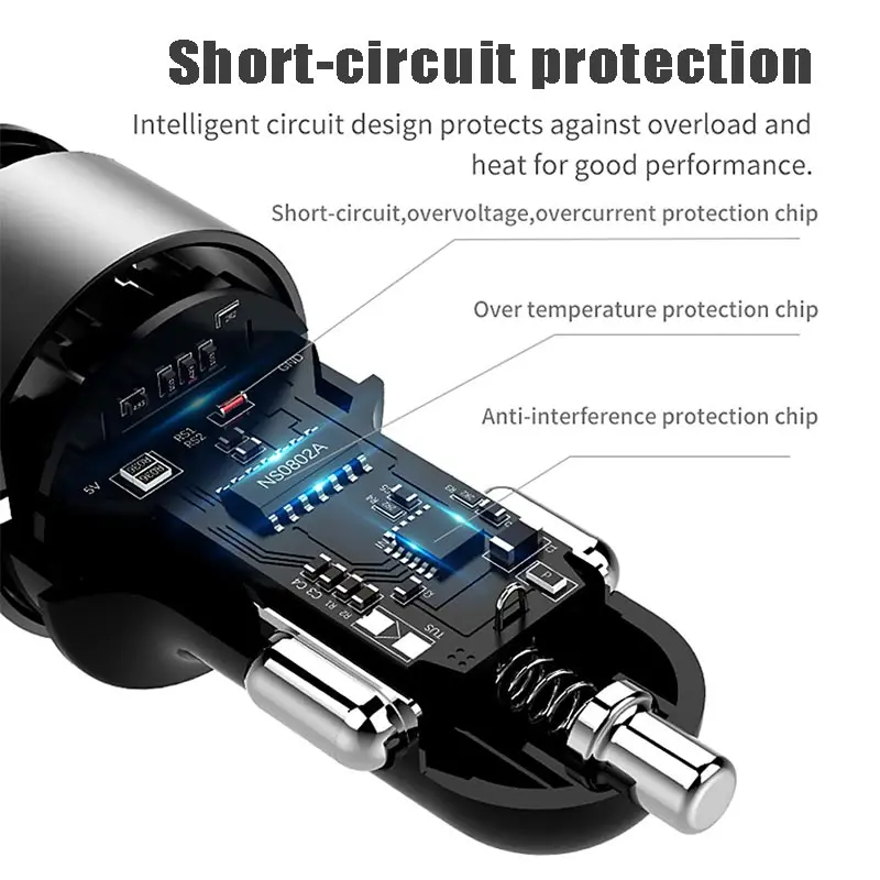 عالمي مزدوج USB سيارة مهايئ شاحن 3.1A مع LED عرض السيارات السيارة الهاتف سيارة-شاحن ل هاتف ذكي/اللوحي