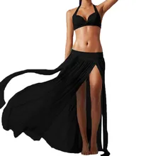 Женское сексуальное богемное шифоновое с высоким разрезом длинная юбка макси пляжная юбка